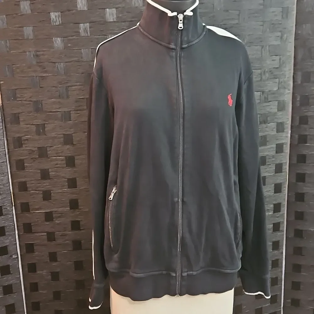 Polo by Ralph Lauren Black Athletic Jacket Size Large